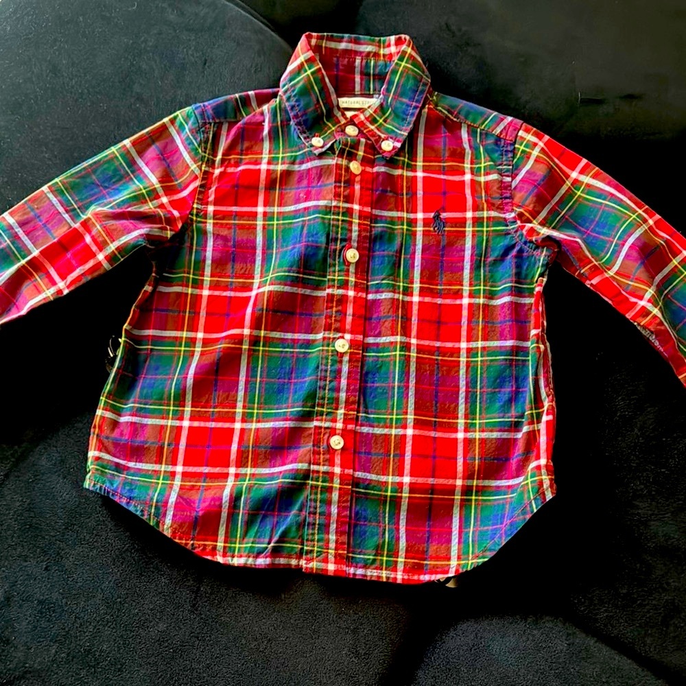 Ralph Lauren Red and Blue Button Down Shirt